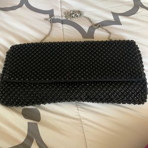 Black beaded clutch
